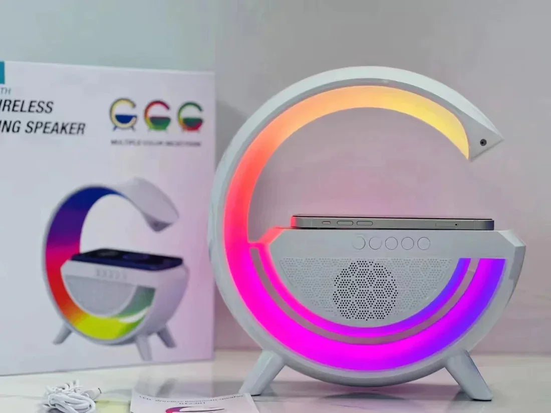 All-in-One Convenience: LED Wireless Charger & Speaker for Seamless Charging and Music