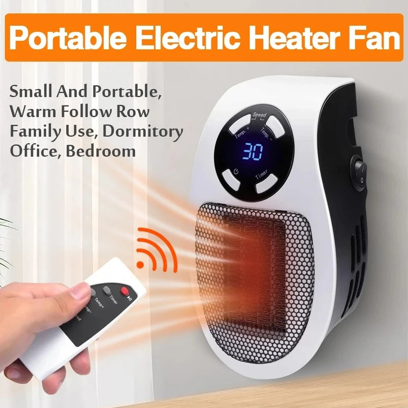 Portable Heater ElectricMini Radiator Remote Warmer Machine 500W