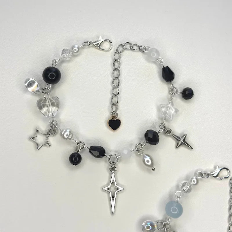 Handmade Bracelets | anime inspired bracelets, couple friendship set, grunge whimsygoth set, jujutsu, gojo geto