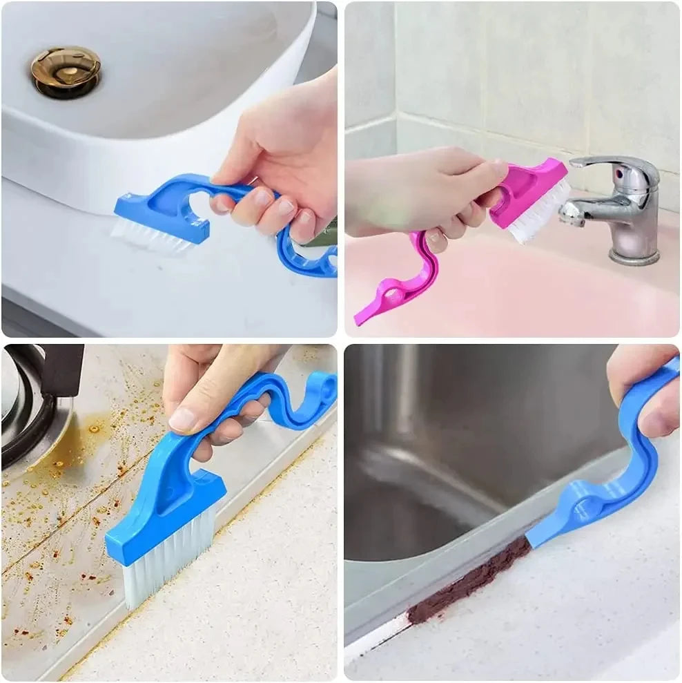 2-in-1 Windows Gap Cleaning Brush & Flat Shovel, Household Cleaning Tool for Kitchen, Bathroom, Toilet