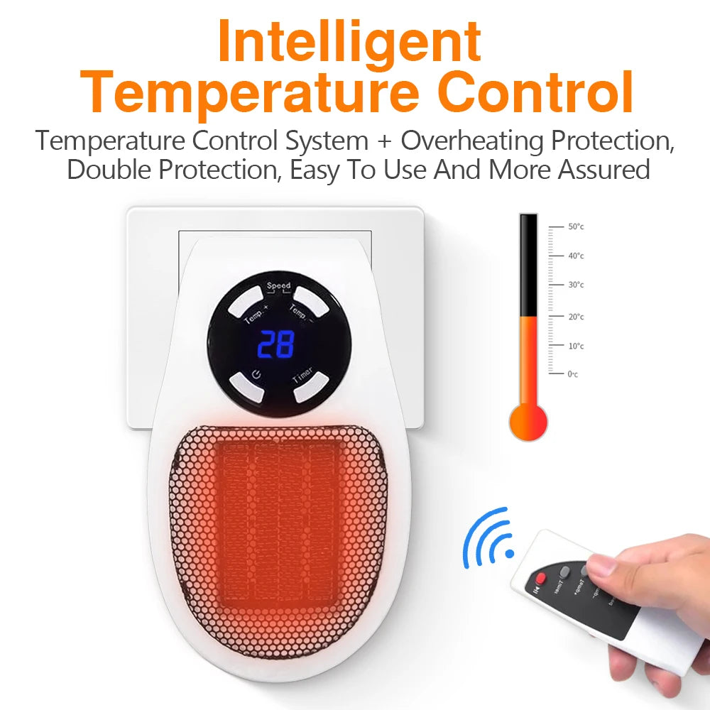 Portable Heater ElectricMini Radiator Remote Warmer Machine 500W