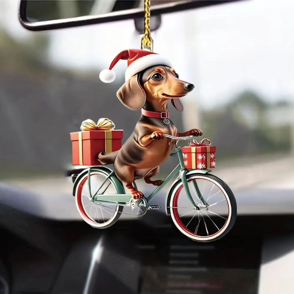 Christmas Puppy Ornaments Car Mirrors Key Chains