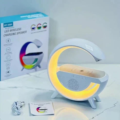 All-in-One Convenience: LED Wireless Charger & Speaker for Seamless Charging and Music